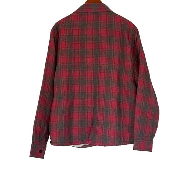 NWT Jachs NY Red Recycled Flannel Shirt Jacket/Shacket, Sherpa/Fleece Plaid XL - Picture 4 of 16